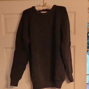 Men's Dark Green Aran Sweater